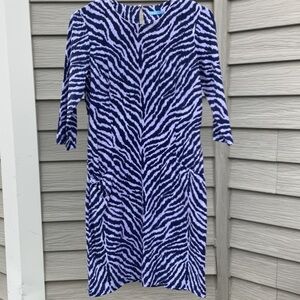 J. McLaughlin Purple Zebra-Print Midi Dress